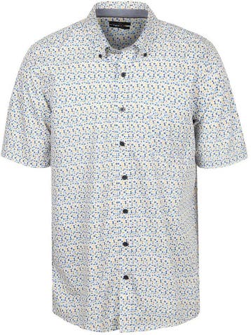 CASAMODA Korte Mouwen Overhemd Dots Blauw maat 4XL Heren, Kleding | Heren, Overhemden, Verzenden, Nieuw, Geel, CASAMODA