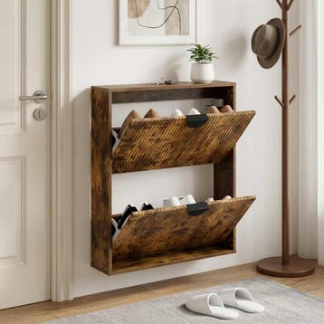 vidaXL Schoenenkast VENRAY 70 x 17 x 82 cm Bewerkt hout, Verzenden, Nieuw