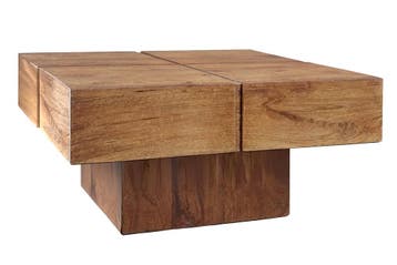 Salontafel BOLT 70cm mangohout bruin honingafwerking - 49086, Ophalen of Verzenden, Nieuw
