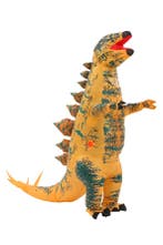 KIMU® Opblaas Kostuum Kinderen Stegosaurus Bruin 104 110 116, Ophalen of Verzenden, Nieuw