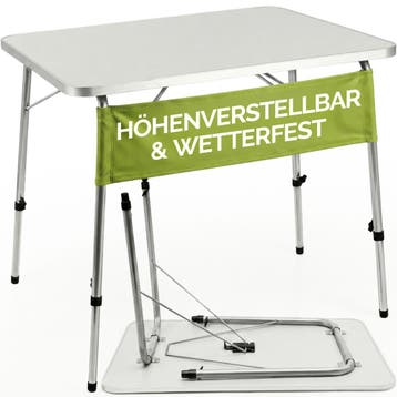 Tuintafel Zilver Aluminium 80x55x50-69cm opvouwbaar (Tafels), Verzenden, Nieuw
