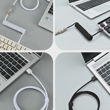 Coiled USB-C naar USB-A Keyboard Kabel met Afneembare Aviato, Computers en Software, Verzenden, Nieuw