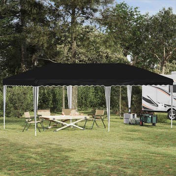 vidaXL Pop-up partytent 575 x 290 x 245 cm Zwart, Verzenden, Nieuw, Partytent