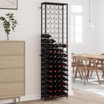 vidaXL Wijnrek voor 95 flessen 54x18x200 cm smeedijzer zwart, Verzenden, Nieuw