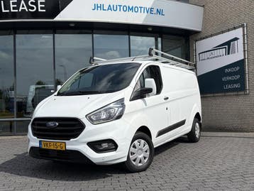 Ford Transit Custom 300 2.0 TDCI L2H1*MHEV*3-PERS.*A/C*HAAK*, Stof, Gebruikt, Euro 6, Ford