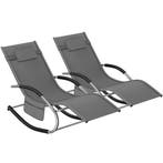 Ligstoel Taya, ergonomisch, schommelfunctie - grijs, Set van, Verzenden, Nieuw