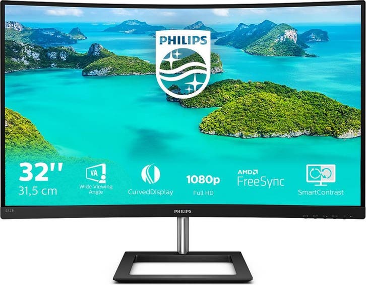 Philips 322E1C - 31,5 inch Full HD curved gaming monitor, Computers en Software, Monitoren, VA, Curved, Kantelbaar, Full HD, Zo goed als nieuw