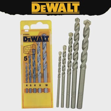 DeWalt DT6952 Steenboor Set 5-delig | Maten 4, 5, 6, 8, 10 m, Verzenden, Nieuw