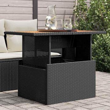 vidaXL Tuintafel 100x55x73 cm poly rattan en acaciahout, Tuin en Terras, Verzenden, Nieuw