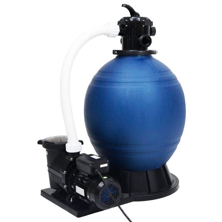 vidaXL Zandfilter met 7 instellingen en 1000 W pomp blauw en, Tuin en Terras, Zwembad-toebehoren, Nieuw, Verzenden