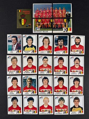 1984 Panini #82/106 Euro 84 - Belgium complete team with, Nieuw