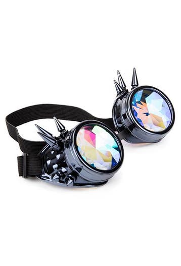 KIMU® Goggles Steampunk Bril Spikes Gunmetal Antraciet Montu, Kleding | Dames, Ophalen of Verzenden, Nieuw, Carnaval
