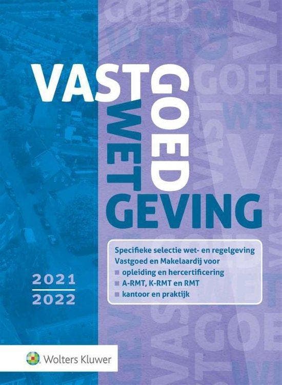 Vastgoedwetgeving 2021-2022, 9789013162042, Boeken, Studieboeken en Cursussen, Zo goed als nieuw, HBO, Verzenden