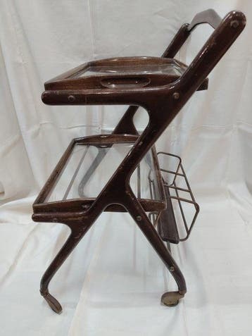 Serveerwagen - Hout, Glas, Metaal