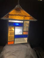 Lamp - Glas, Lood - Glas in lood lamp, Antiek en Kunst