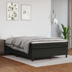 vidaXL Boxspring bed kunstleer zwart 140x200 cm, Huis en Inrichting, Slaapkamer | Bedden, Overige materialen, Verzenden, Zwart