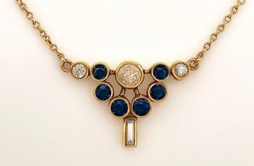 Halsketting - 18 karaat Geel goud Diamant (Natuurlijk) -, Sieraden, Tassen en Uiterlijk, Kettingen, Nieuw