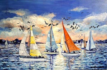 Teresa Kluszczyska - The Regatta akryl/olej, XI - 90 x 60