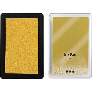Stempelinkt, H: 2 cm, afm 9x6 cm, goud, 1 stuk, Nieuw