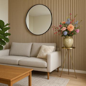 Suede en akoestische akupanelen wandpanelen latten 280x60 cm, Ophalen, Nieuw, Geluiddempend, Hout