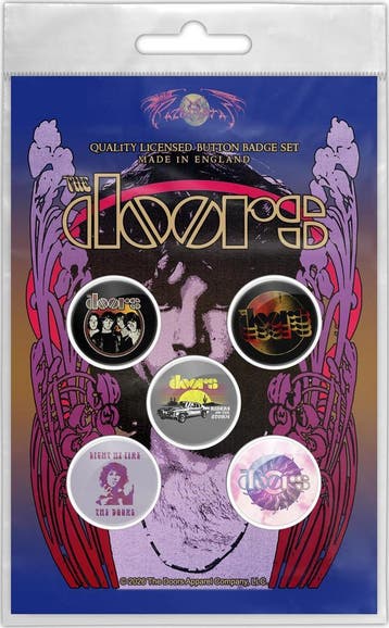 The Doors - Jim Morrison - Button - 5-pack off. merchandise, Verzamelen, Ophalen of Verzenden, Nieuw, Kleding