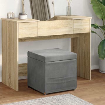 vidaXL Kruk Donkergrijs 41 x 41 x 40 cm Velvet en, Huis en Inrichting, Barkrukken, Verzenden, Nieuw