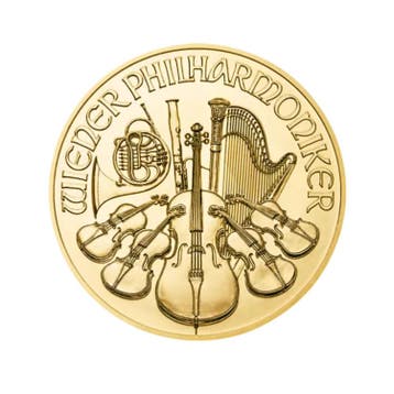 Gouden Wiener Philharmoniker munt 1/10 troy ounce, Verzenden