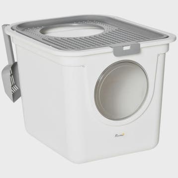 Pawhut Kattenbak Huisje met Dubbele Deuren en Schep - Wit, Verzenden, Nieuw