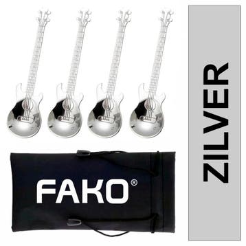 Fako Bijoux - Theelepel / Koffielepel Gitaar - Zilver - 4, Verzenden, Nieuw