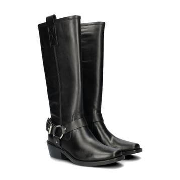PS Poelman Sidonia bikerboots voor dames in het Zwart, Verzenden, Zwart, Lage of Enkellaarzen, Nieuw