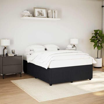 vidaXL Bedframe zonder matras 160x200 cm fluweel zwart, Verzenden, Zwart, 200 cm, Stof