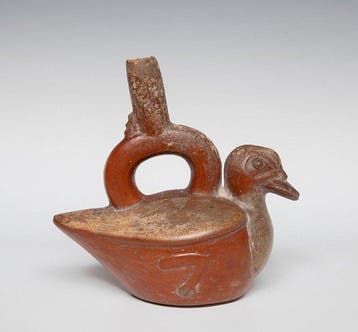 Precolumbiaans - Moche Keramische eend-vaas met hoefvormige