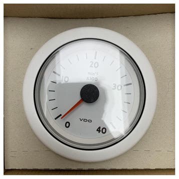 Bieden: VDO 4000 RPM engine tachometer white 12V, Watersport en Boten, Bootonderdelen, Ophalen of Verzenden, Nieuw, Motor en Techniek