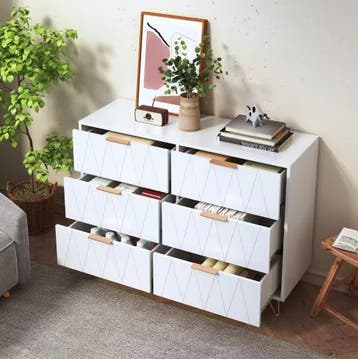 Witte Ladekast 100 cm – Moderne Opbergkast met 6 Lades, Verzenden, Nieuw
