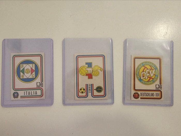 1974 Panini München 74 Emblème Italia/France/Deutchland-DDR, Verzamelen, Stickers