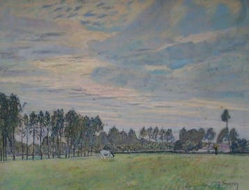 Juliaan Severin (1888-1975) - Landschap in het Waasland, Antiek en Kunst