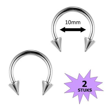 Fako Bijoux - Circular Barbell Piercing - Hoefijzer Spike -, Verzenden, Nieuw