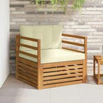 vidaXL Tuinbank Massief Acaciahout en Polyester Natuurlijk, Verzenden, Nieuw
