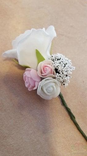 Corsage Roos CPR SpierWit+3kleurmini, Maatwerk, Ophalen of Verzenden, Nieuw