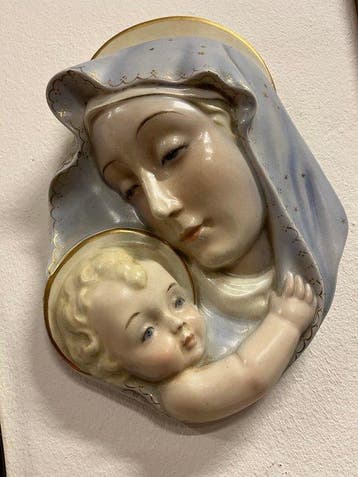 Camillo Ghigo - sculptuur, Madonna con bambino - 27 cm -, Antiek en Kunst