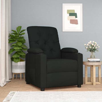 vidaXL Fauteuil verstelbaar stof zwart, Huis en Inrichting, Verzenden, Nieuw
