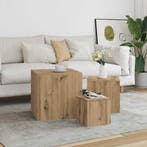 vidaXL Bijzettafels 3 st bewerkt hout artisanaal eikenkleur, Verzenden, Nieuw