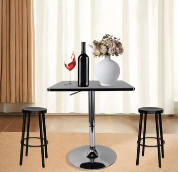 Vierkante Bartafel – Verstelbaar 70–90 cm en 360° Draaiba, Verzenden, Nieuw