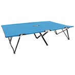 vidaXL Ligbed 2-persoons inklapbaar staal blauw, Verzenden, Nieuw