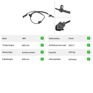 ABS-sensor Chevrolet Camaro 6.2 () Van 2009-09 tot 2015-12 -, Auto-onderdelen, Verzenden, Nieuw, Chevrolet