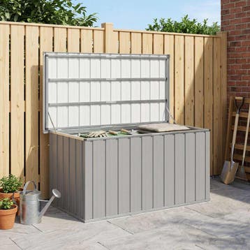 vidaXL Tuinbox 129x67x65 cm grijs, Verzenden, Nieuw