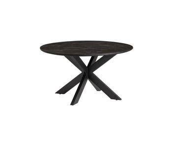 Eettafel Colombia 120 cm Rond mangohout - zwart |, Ophalen of Verzenden, Nieuw