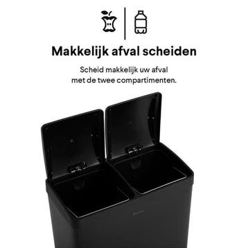 2dekans | Homra NEVIQ Afvalscheiding Prullenbak MET 2 vakken, Huis en Inrichting, Ophalen of Verzenden, Zo goed als nieuw