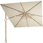 Challenger T2 premium parasol 350x260 cm teak champagne, Tuin en Terras, Parasols, Ophalen of Verzenden, Nieuw