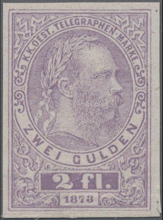 Oostenrijk 1873 - Telegraaf : 2Fl Keizer Franz ongetande, Postzegels en Munten, Postzegels | Europa | Oostenrijk